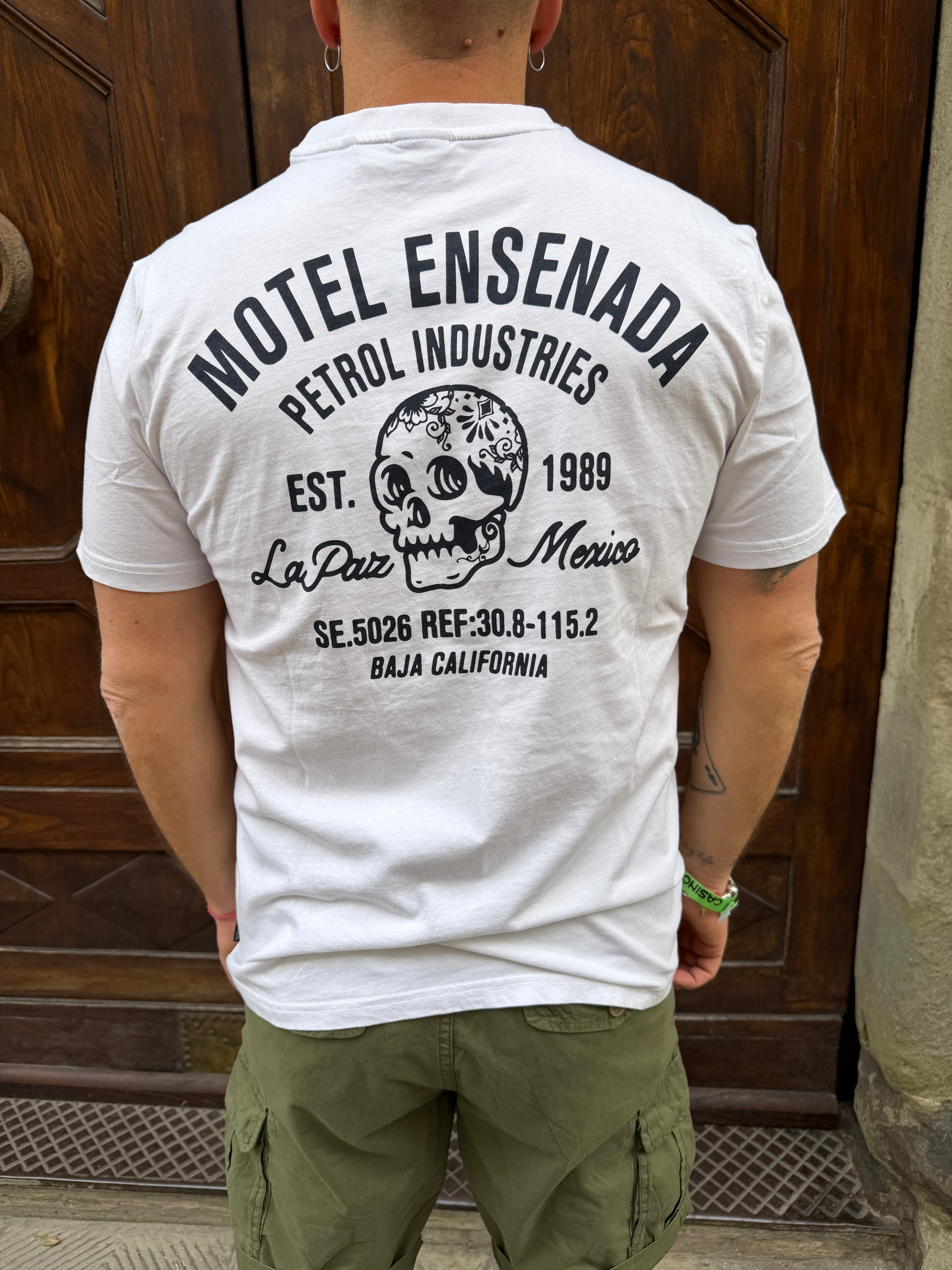 T-Shirt Skull di Petrol bianca