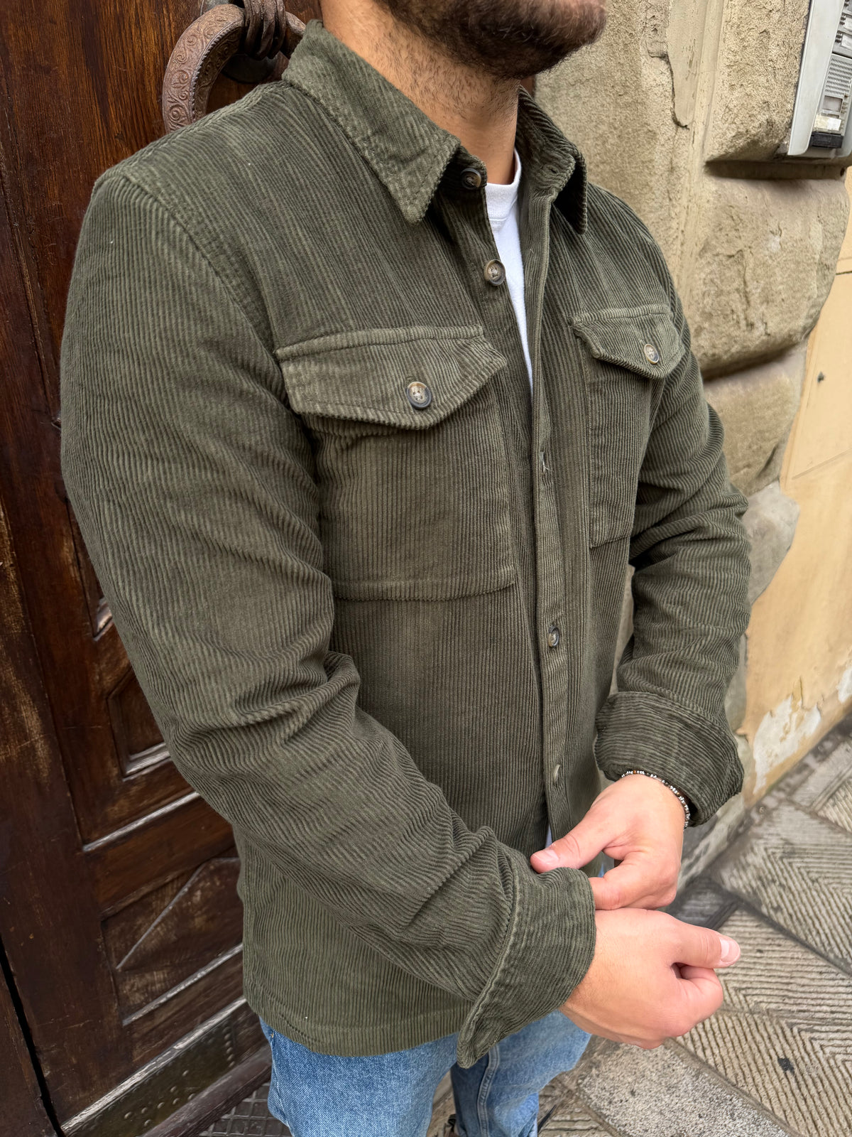 Camicia velluto di Petrol verde