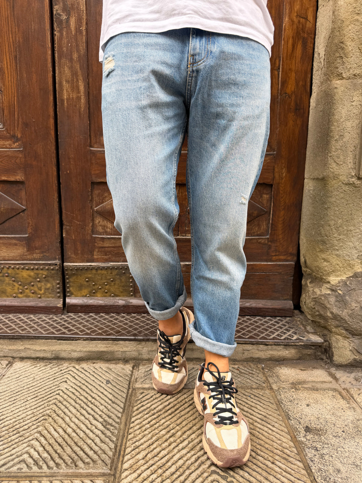 Jeans Yellowstone Cropped di Pont con strappo
