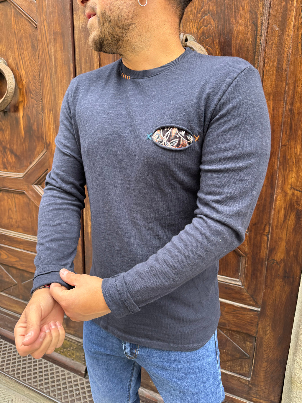 Maglioncino Diego con taschino blu