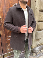 Cappotto James in lana cotta moro