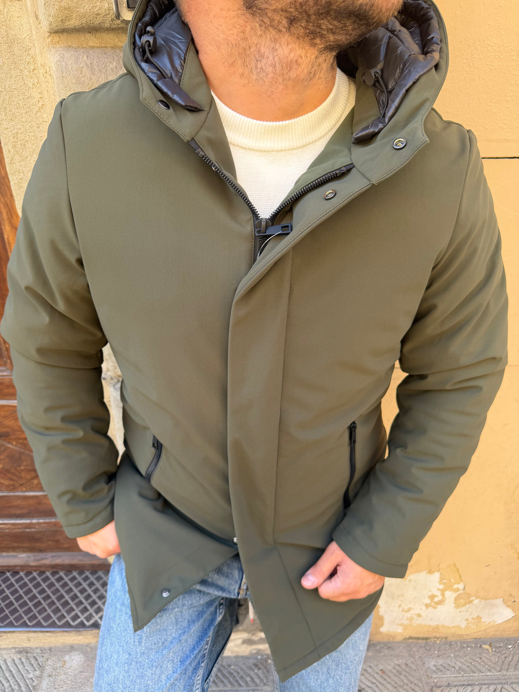 Giacchetto Parka in tessuto tecnico di Tréz verde