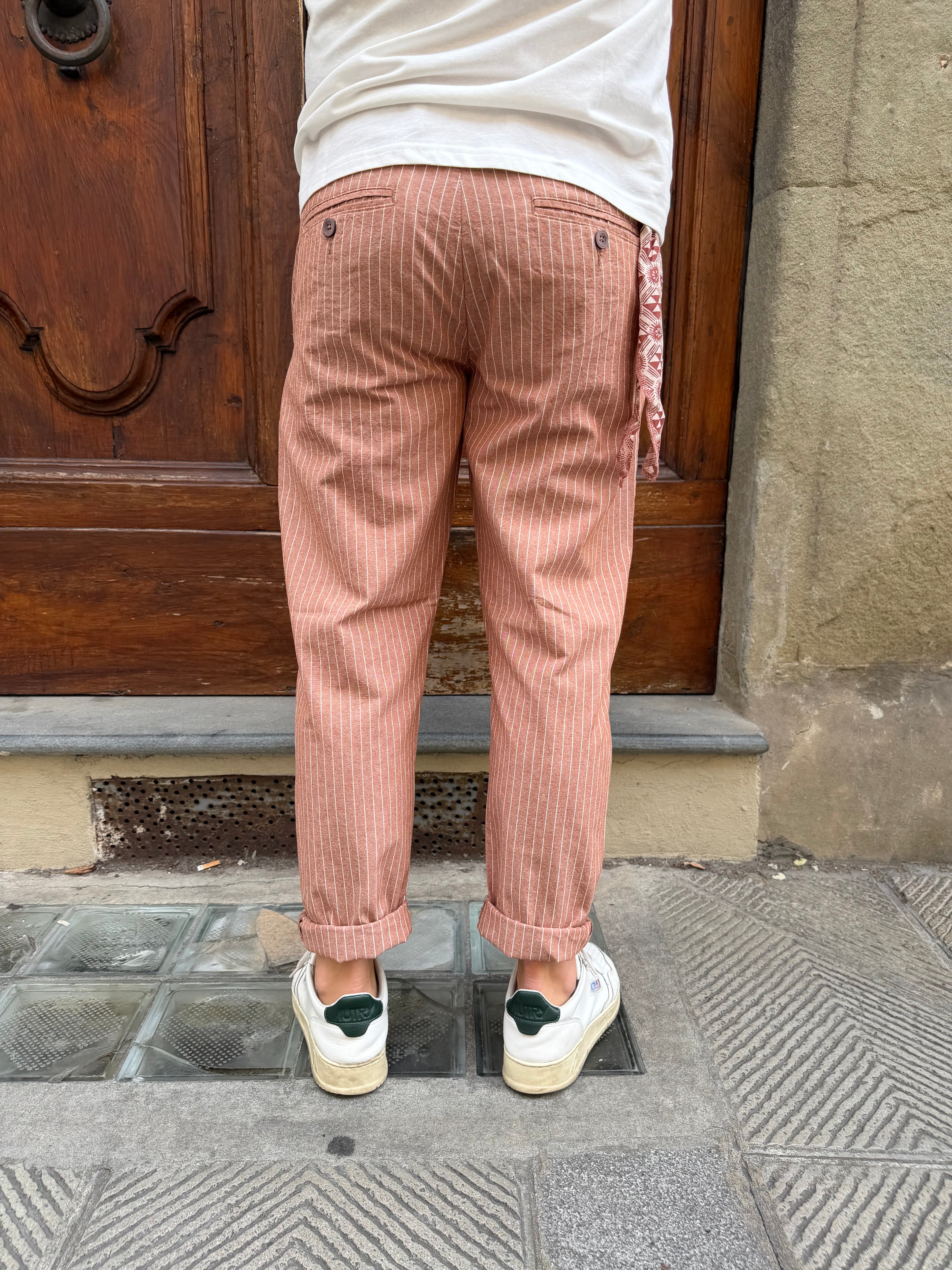 Pantalone Portofino di Tréz salmone