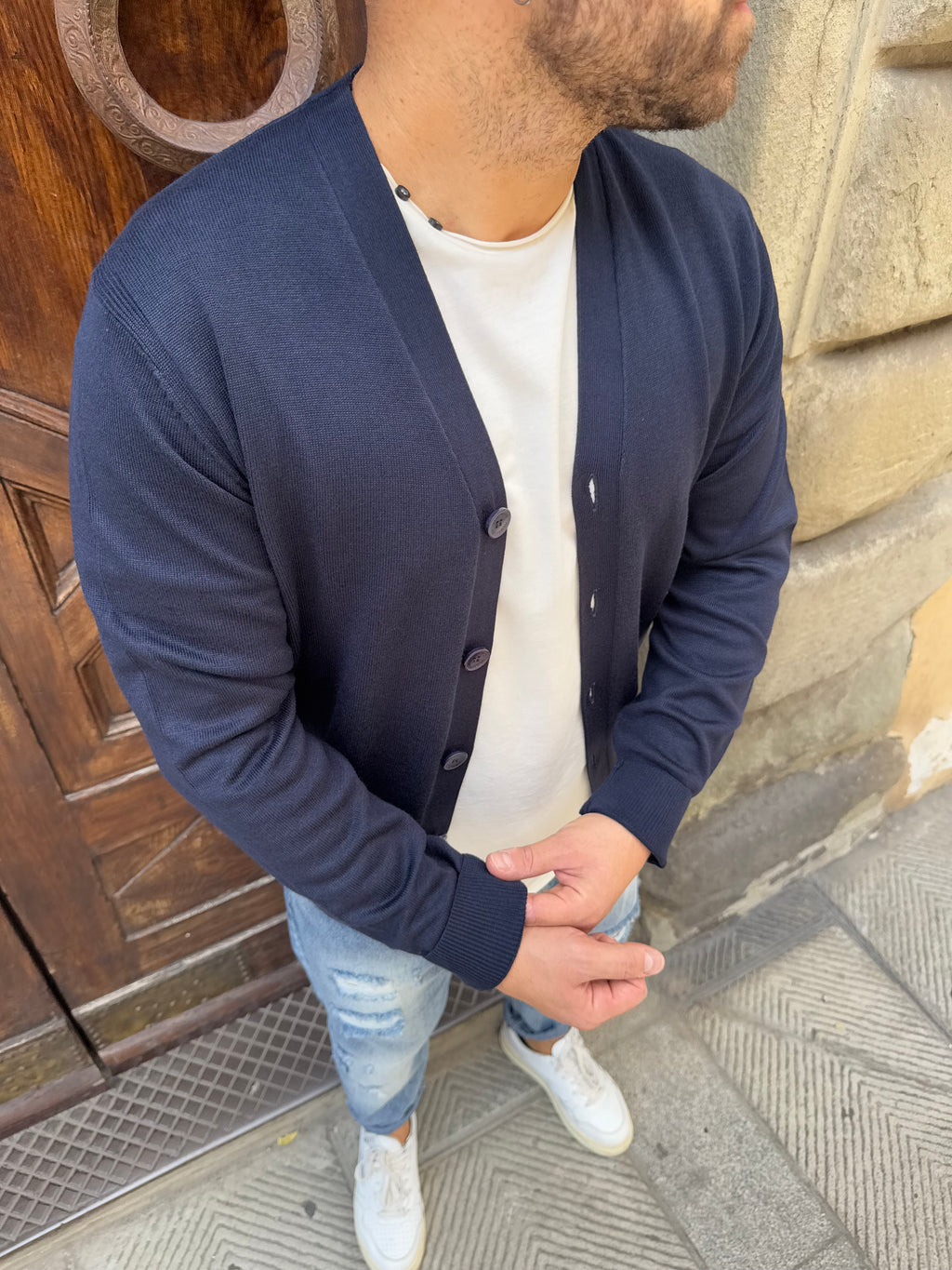 Cardigan Roger di Hamaki-Ho blu