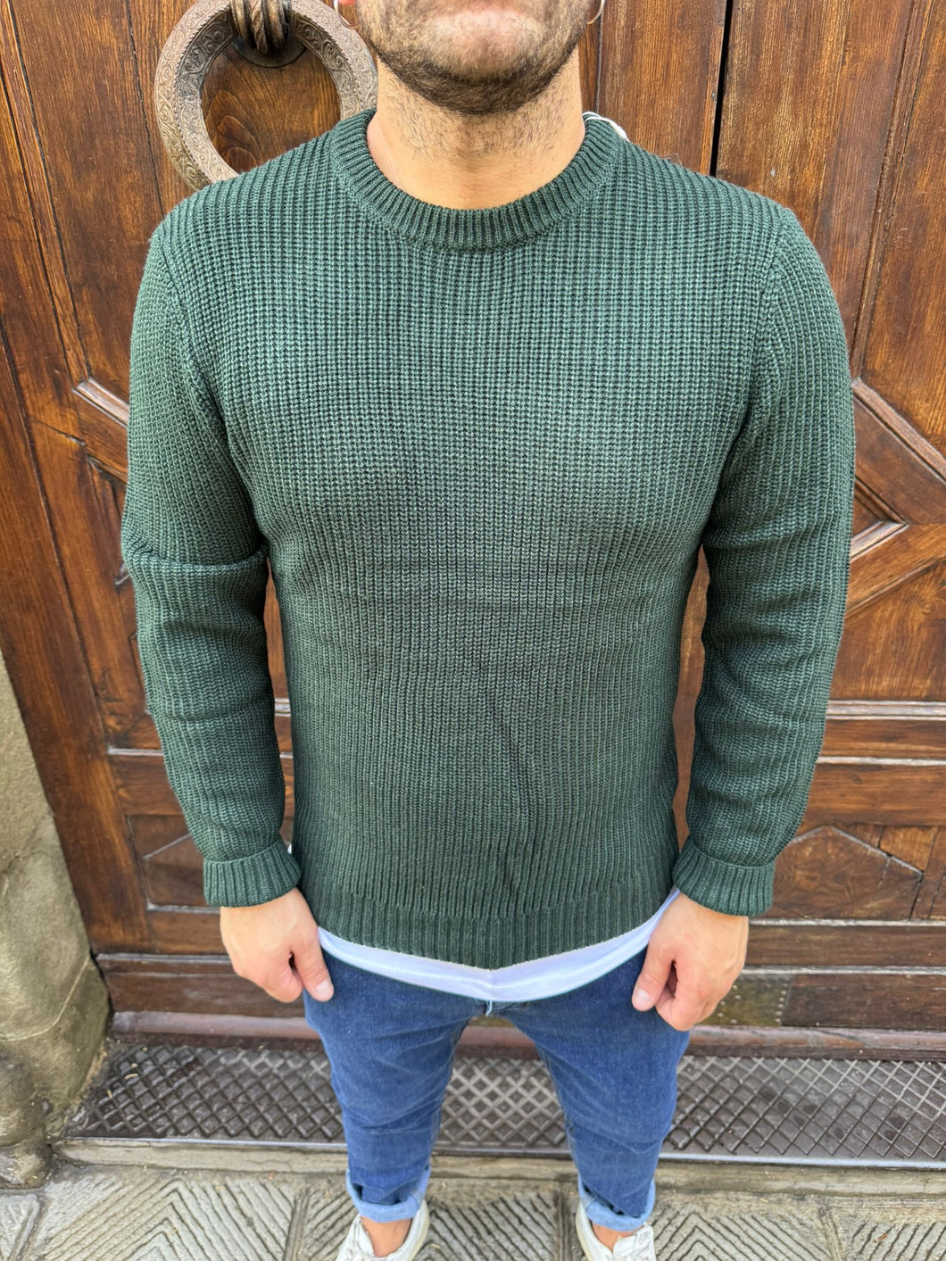 Maglione Diego verde bottiglia