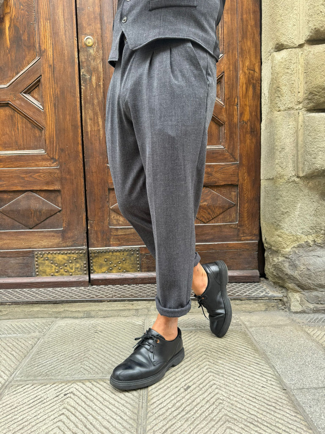 Pantalone coordinato London grigio piombo