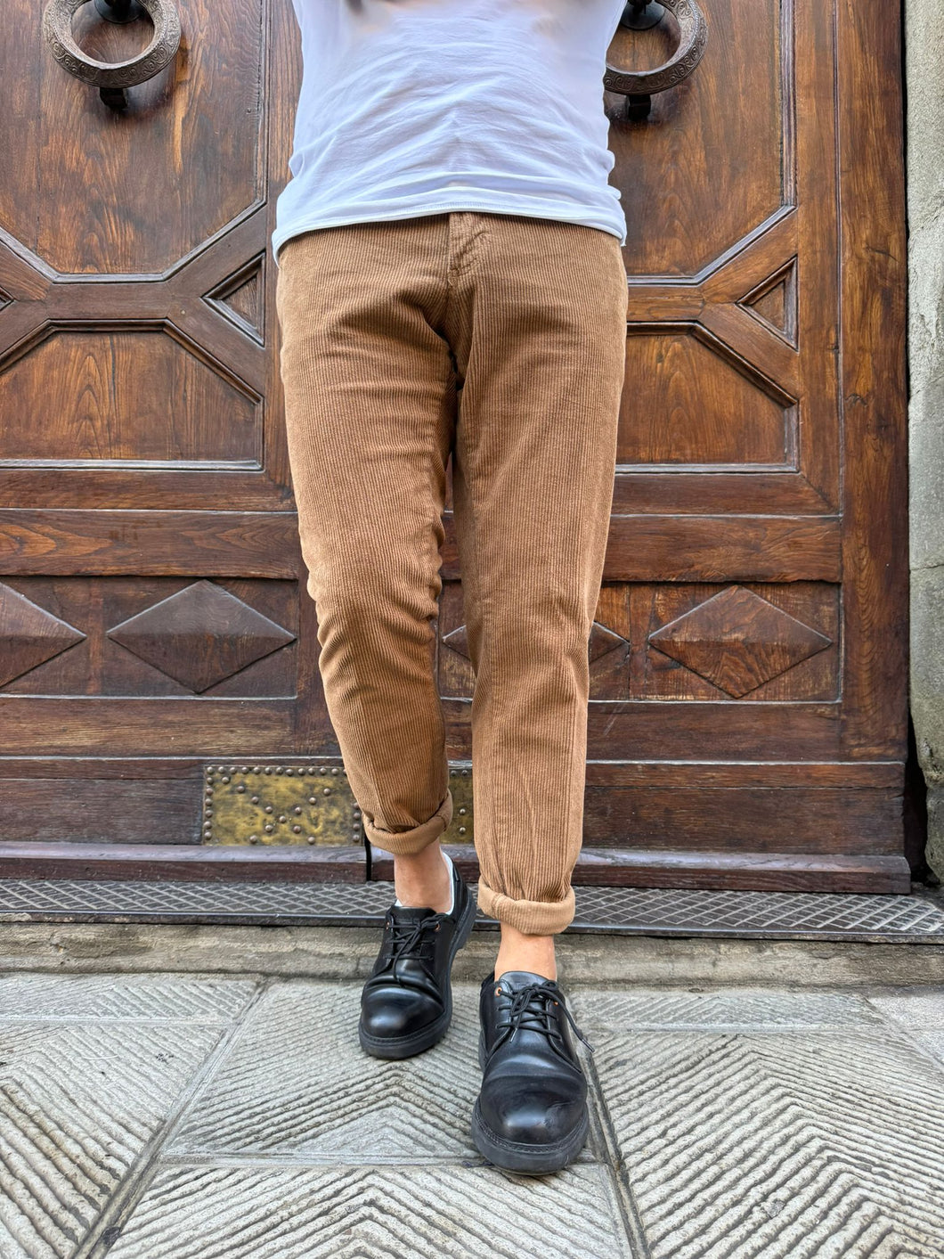 Pantalone velluto chinos biscotto