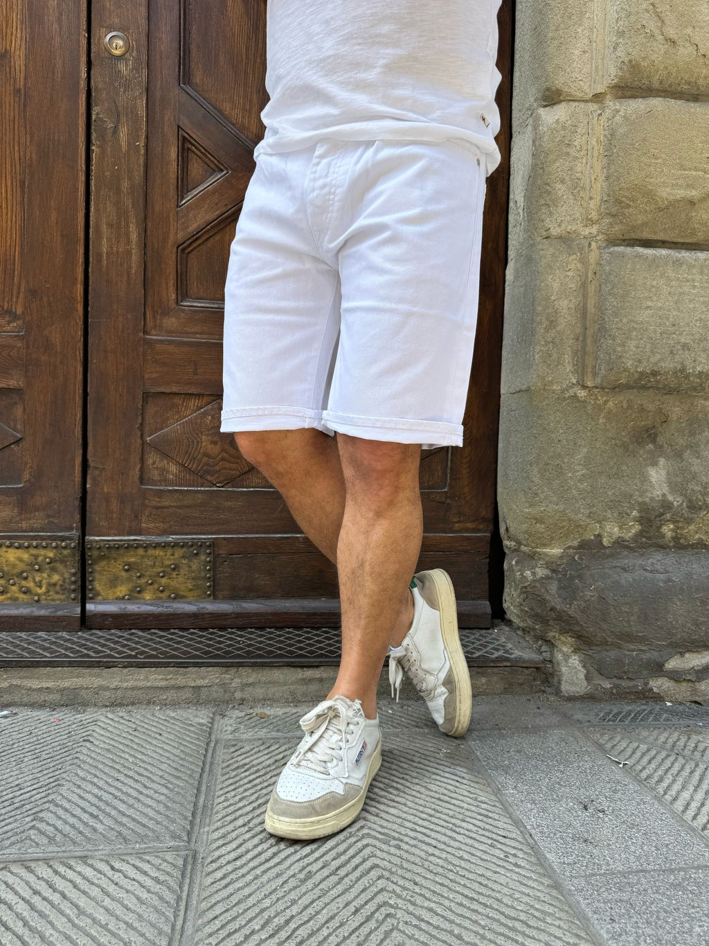 Bermuda Bulldenim bianco di Tiffosi