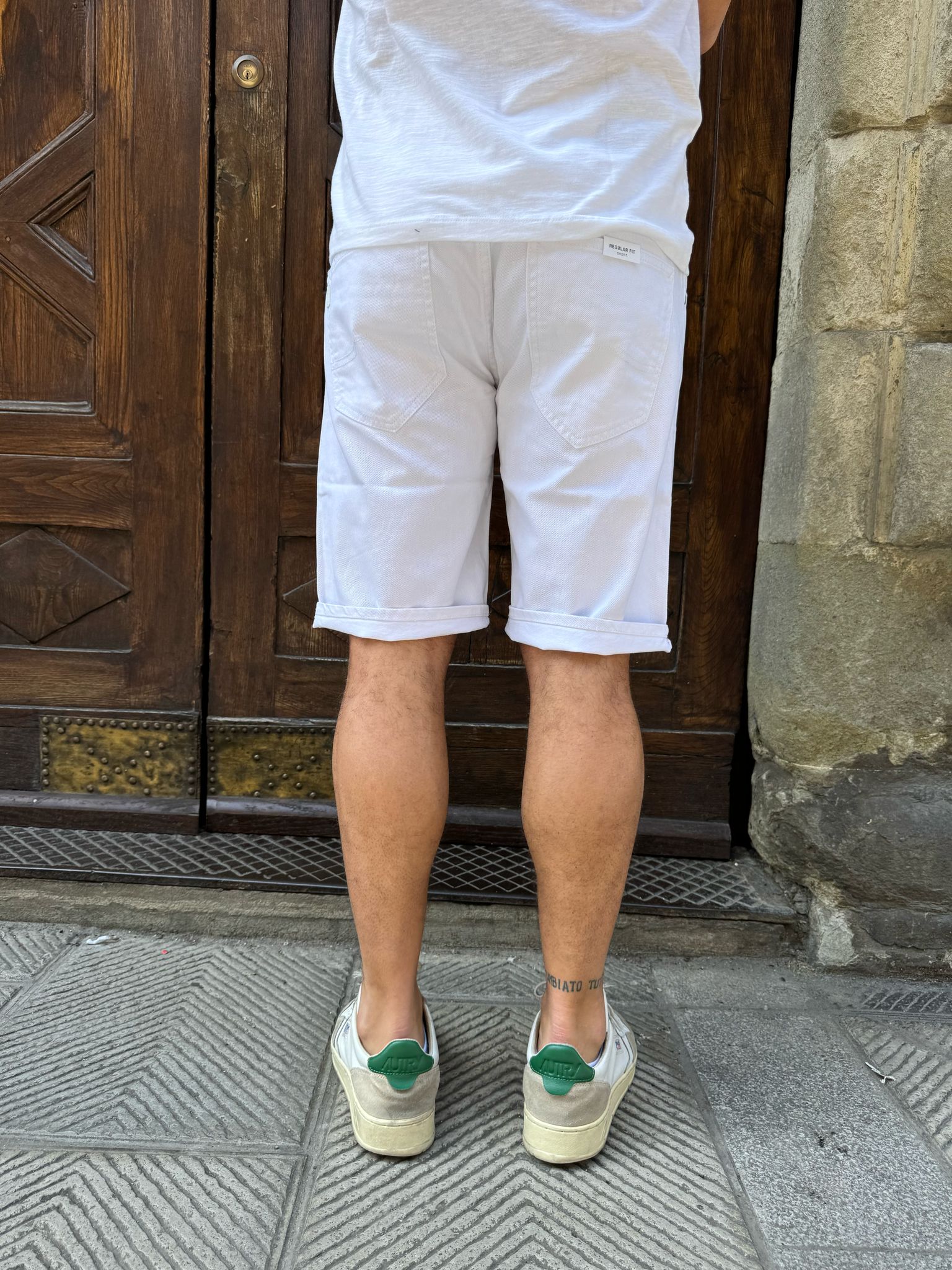 Bermuda Bulldenim bianco di Tiffosi