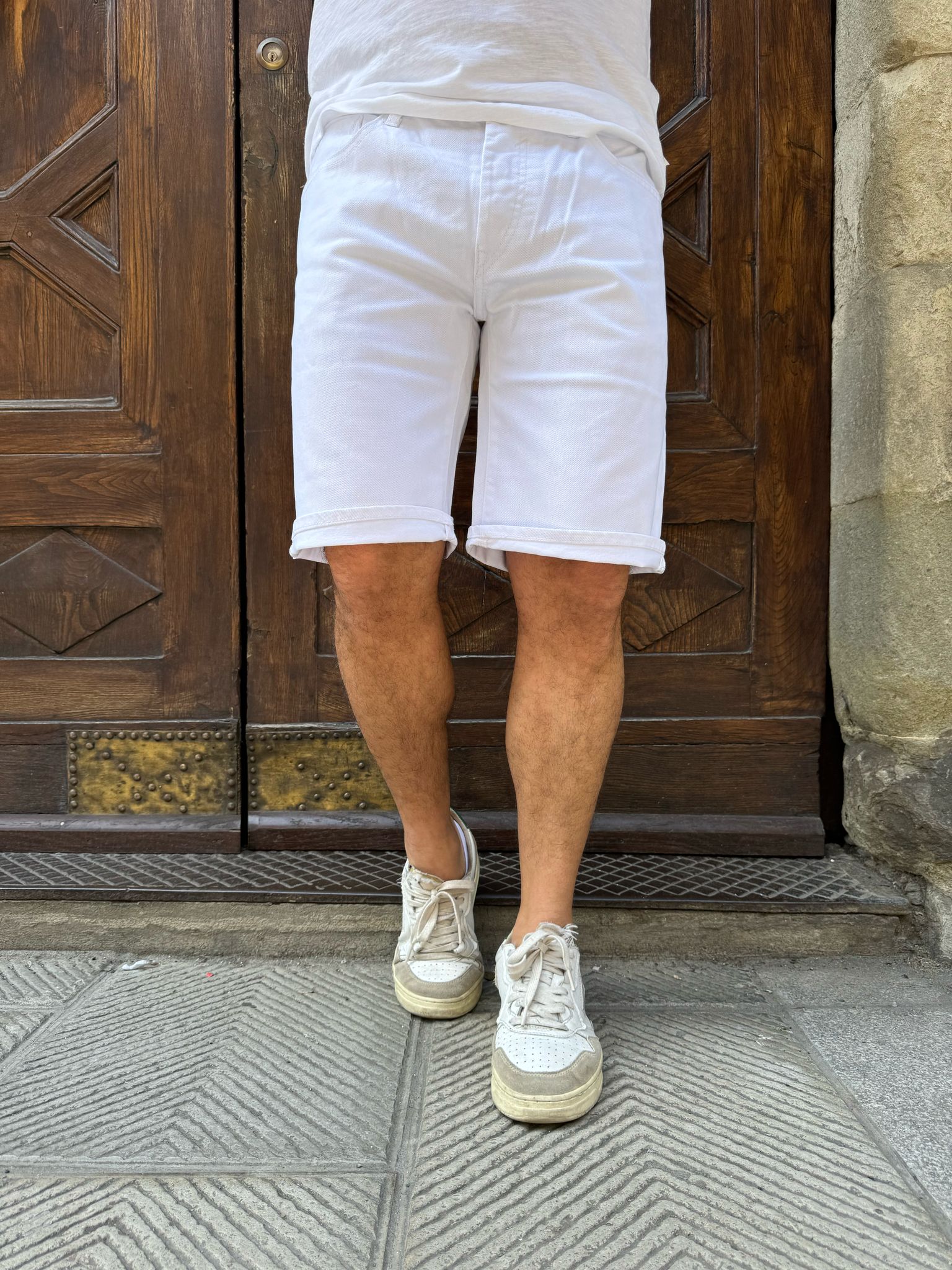 Bermuda Bulldenim bianco di Tiffosi