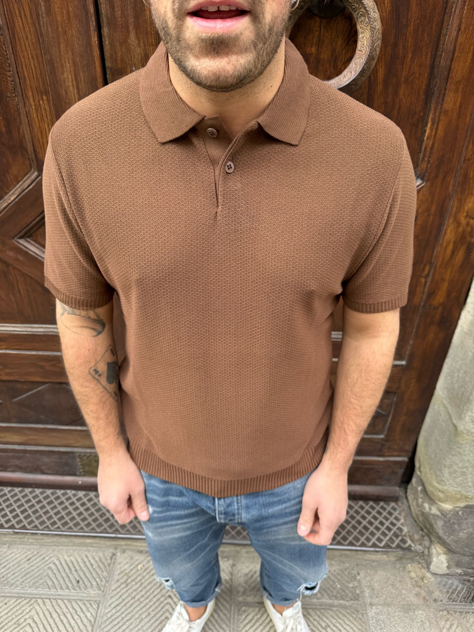 Polo Frank tabacco di 3.9