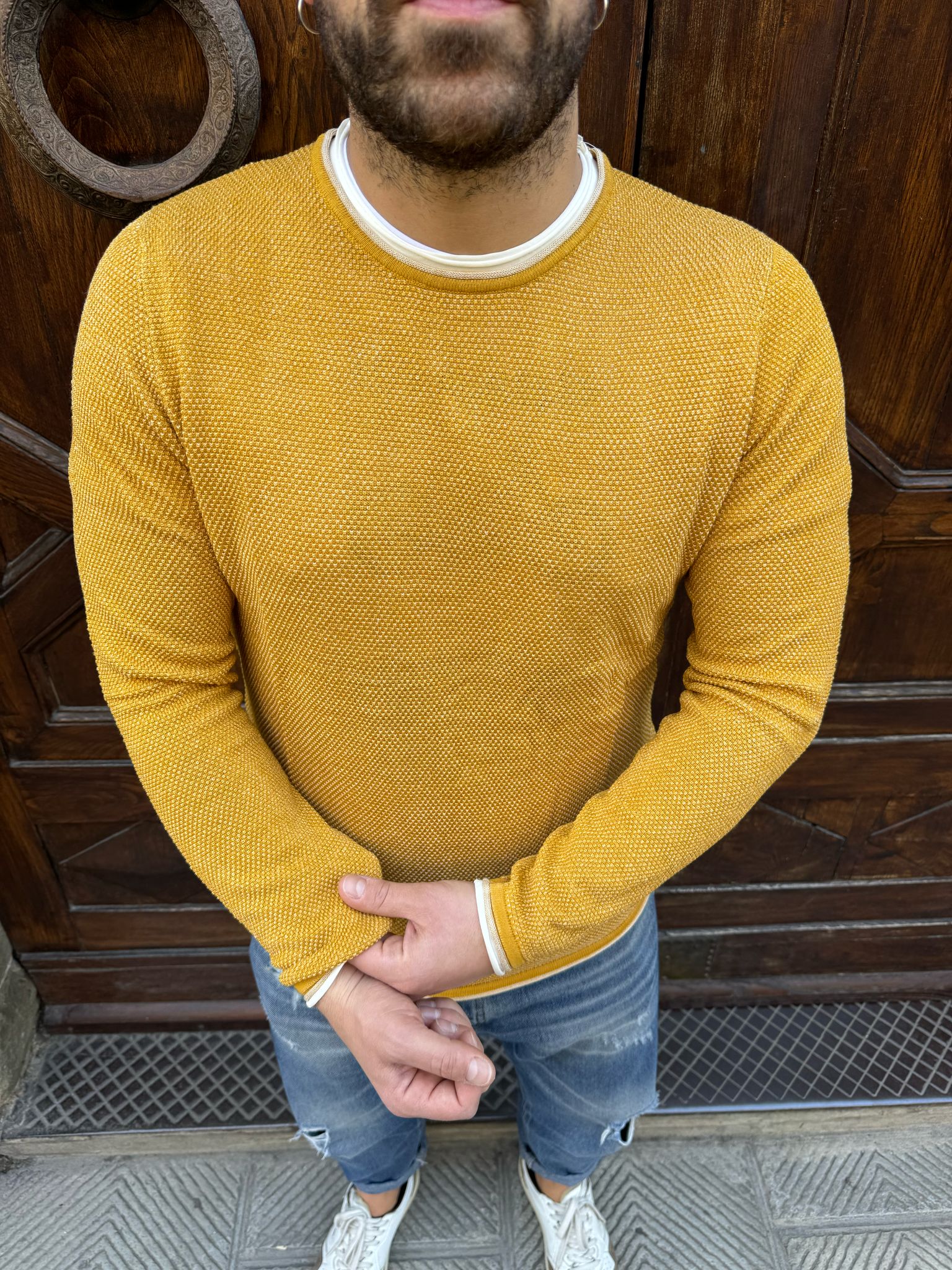 Maglioncino Alabastro senape di Tiffosi